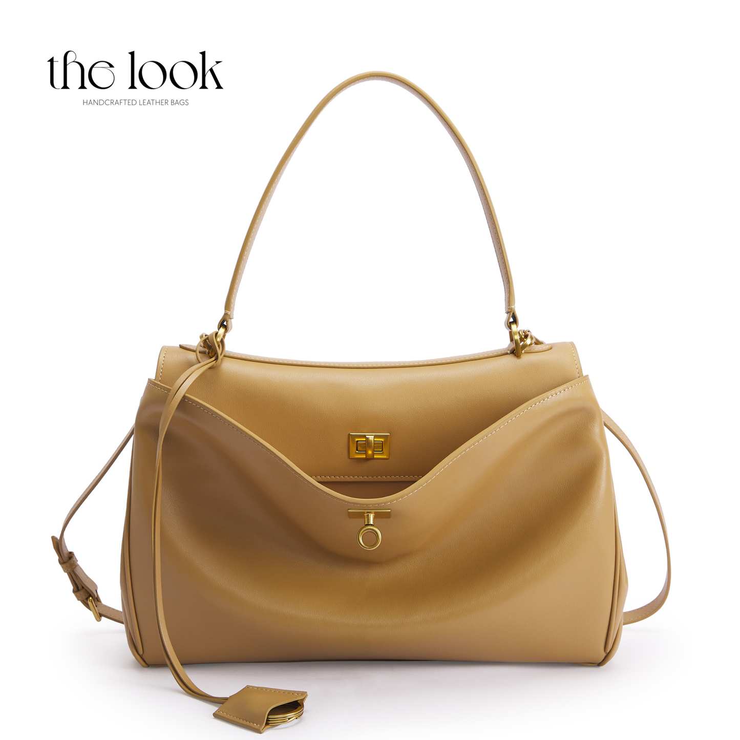 The Valen Large Satchel — genuine leather handbag, interior | The Look Officiel