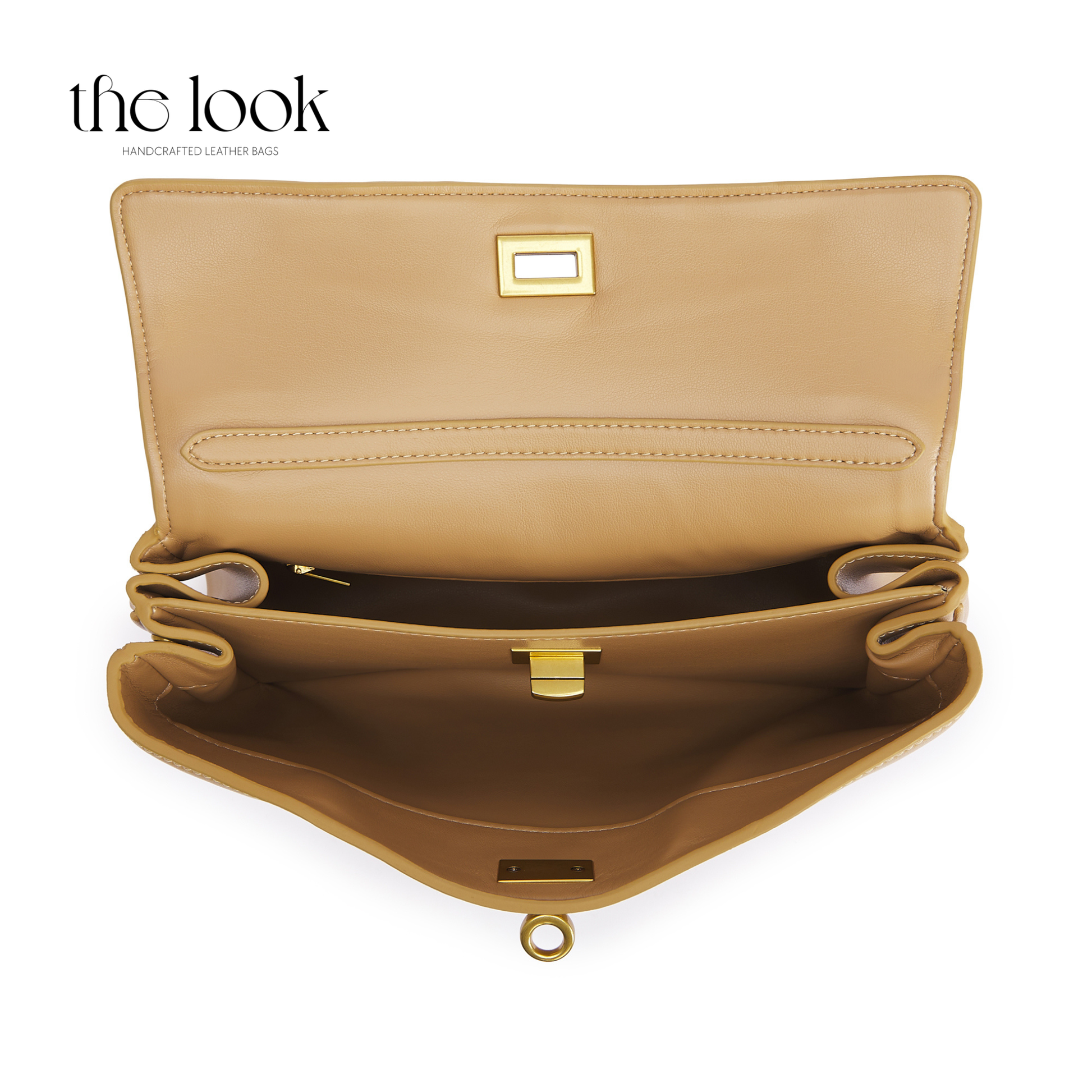 The Valen Large Satchel — genuine leather handbag, side view | The Look Officiel