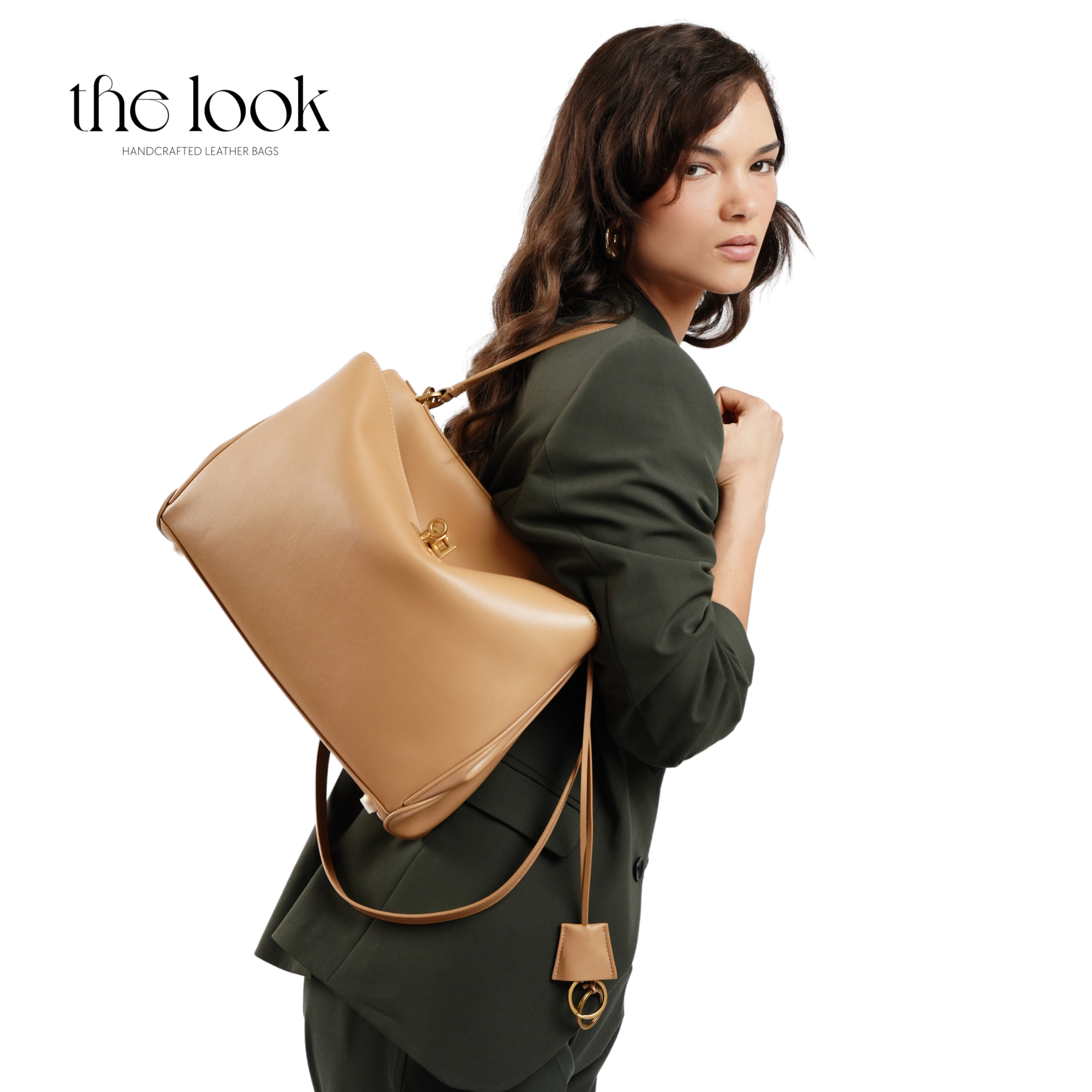 The Valen Large Satchel — genuine leather handbag, back view | The Look Officiel