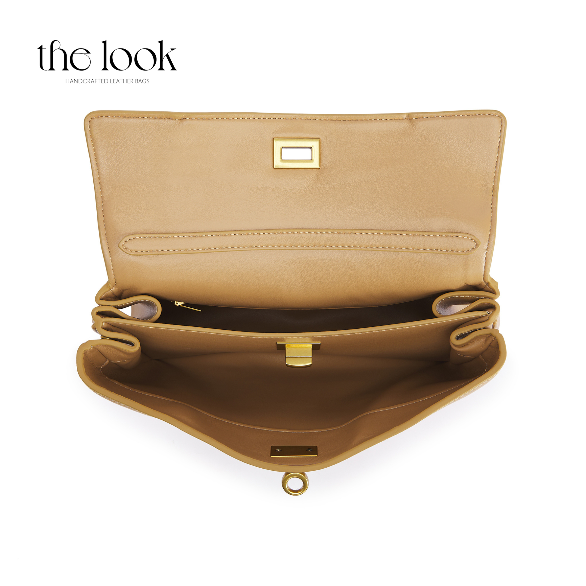 The Valen Medium Satchel — genuine leather handbag, angle view | The Look Officiel