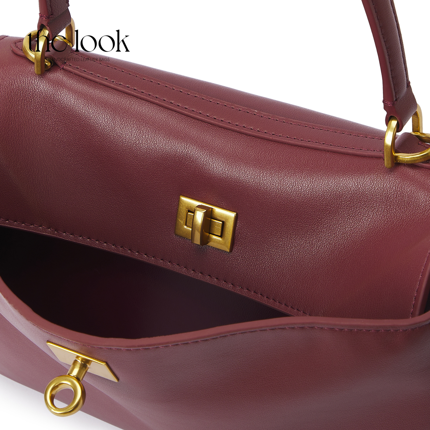 The Valen Medium Satchel — genuine leather handbag, alternate colour angle | The Look Officiel