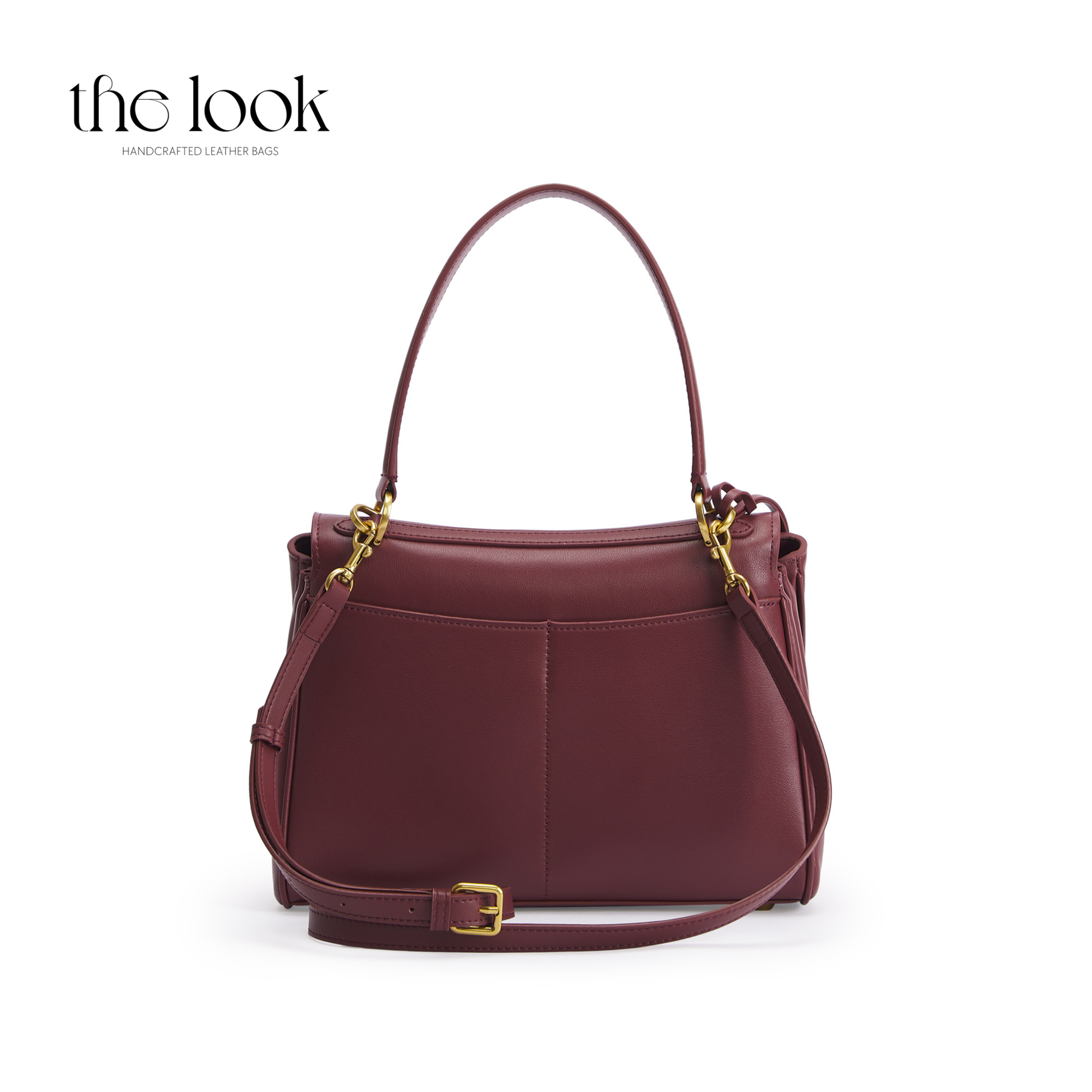 The Valen Medium Satchel — genuine leather handbag, alternate colour side | The Look Officiel