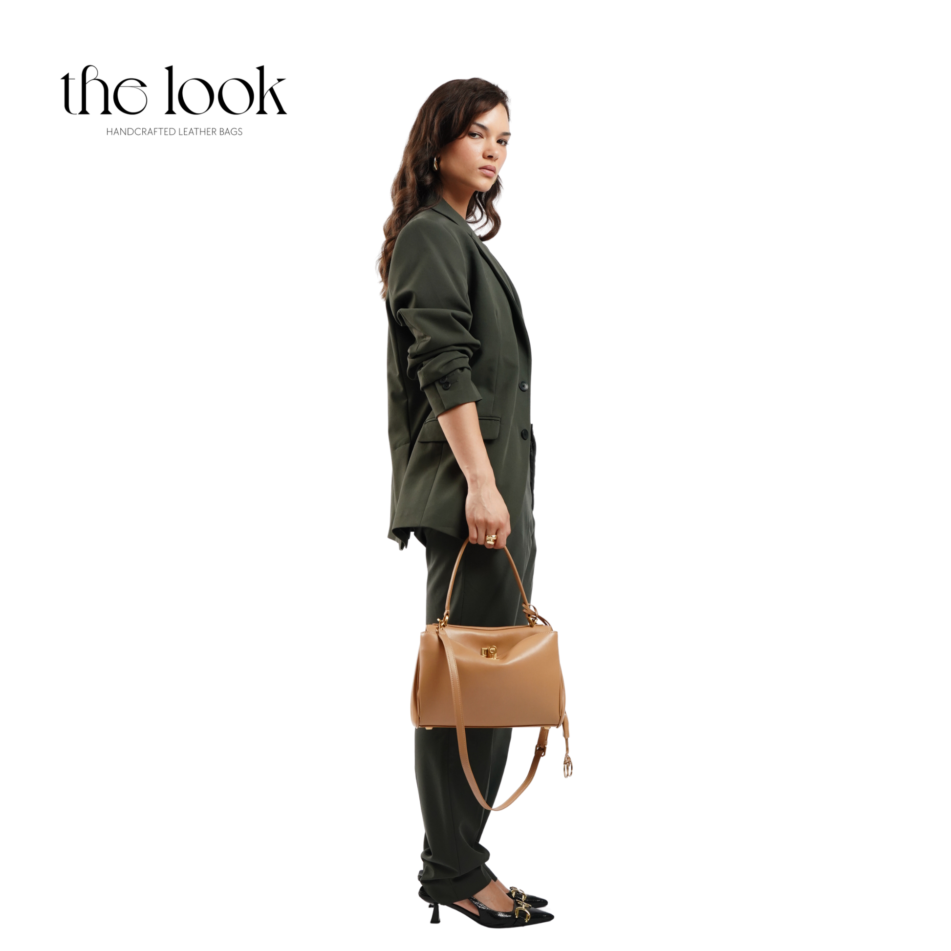 The Valen Medium Satchel — genuine leather handbag, worn | The Look Officiel