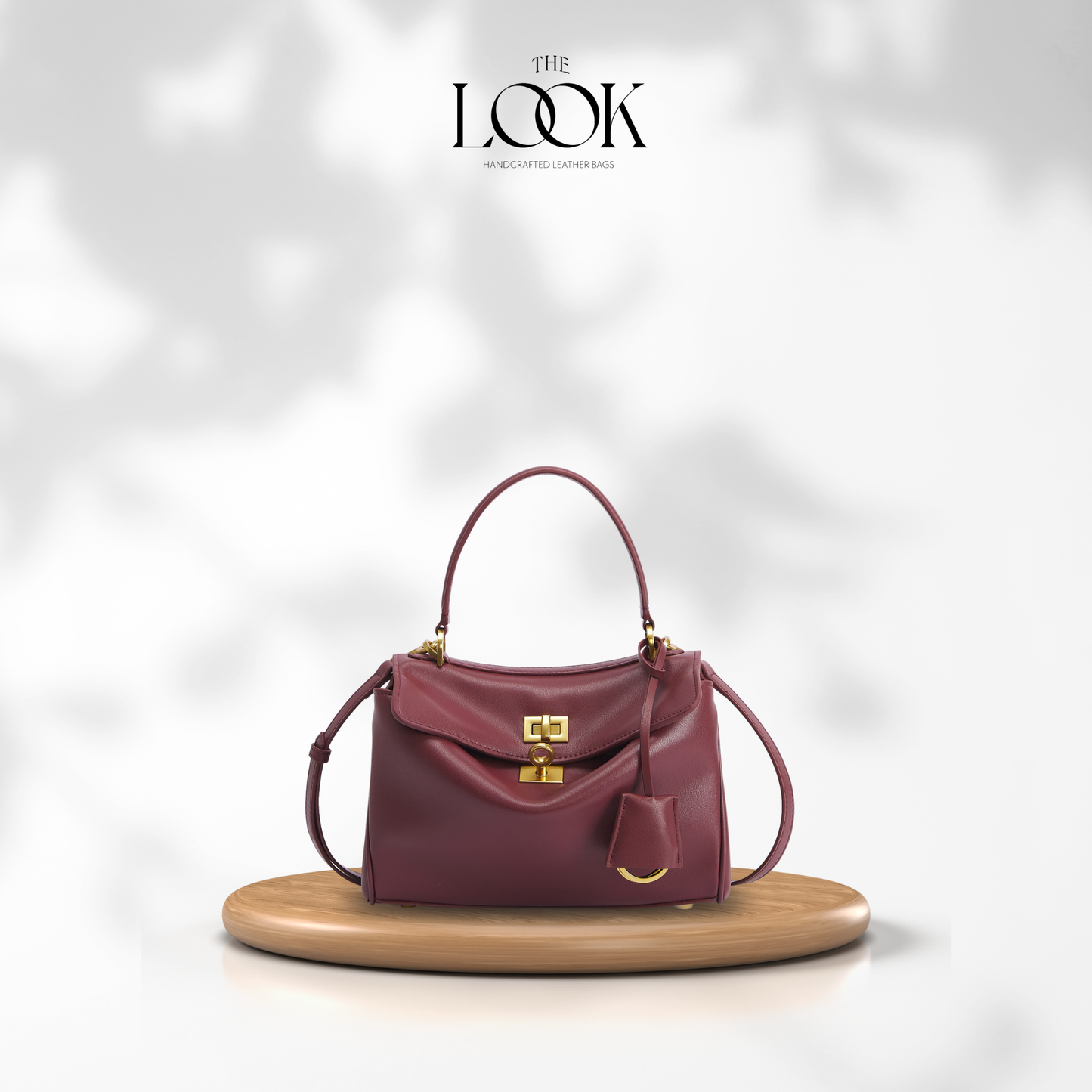 The Valen Small Satchel — genuine leather handbag, third colour detail | The Look Officiel