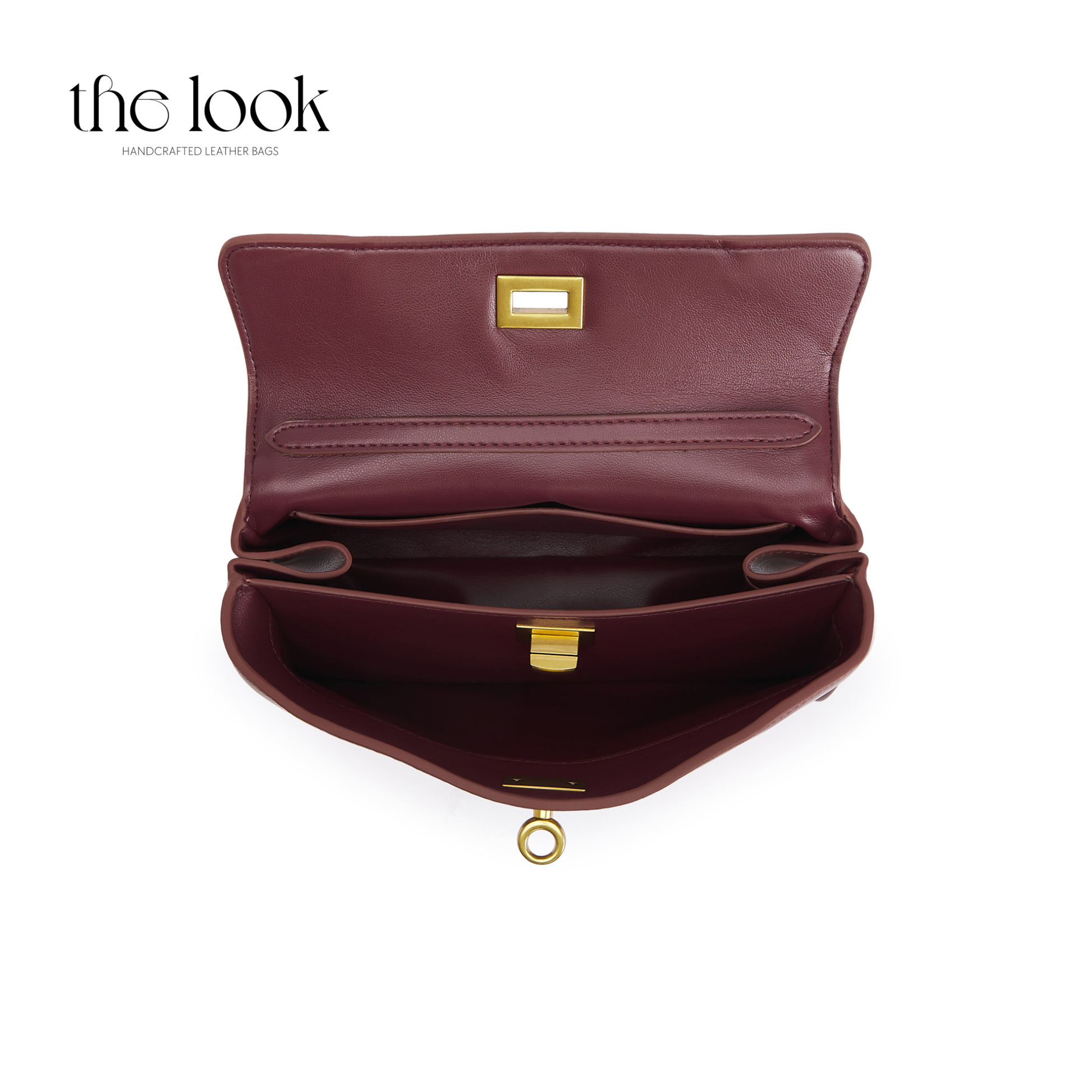 The Valen Small Satchel — genuine leather handbag, third colour interior | The Look Officiel