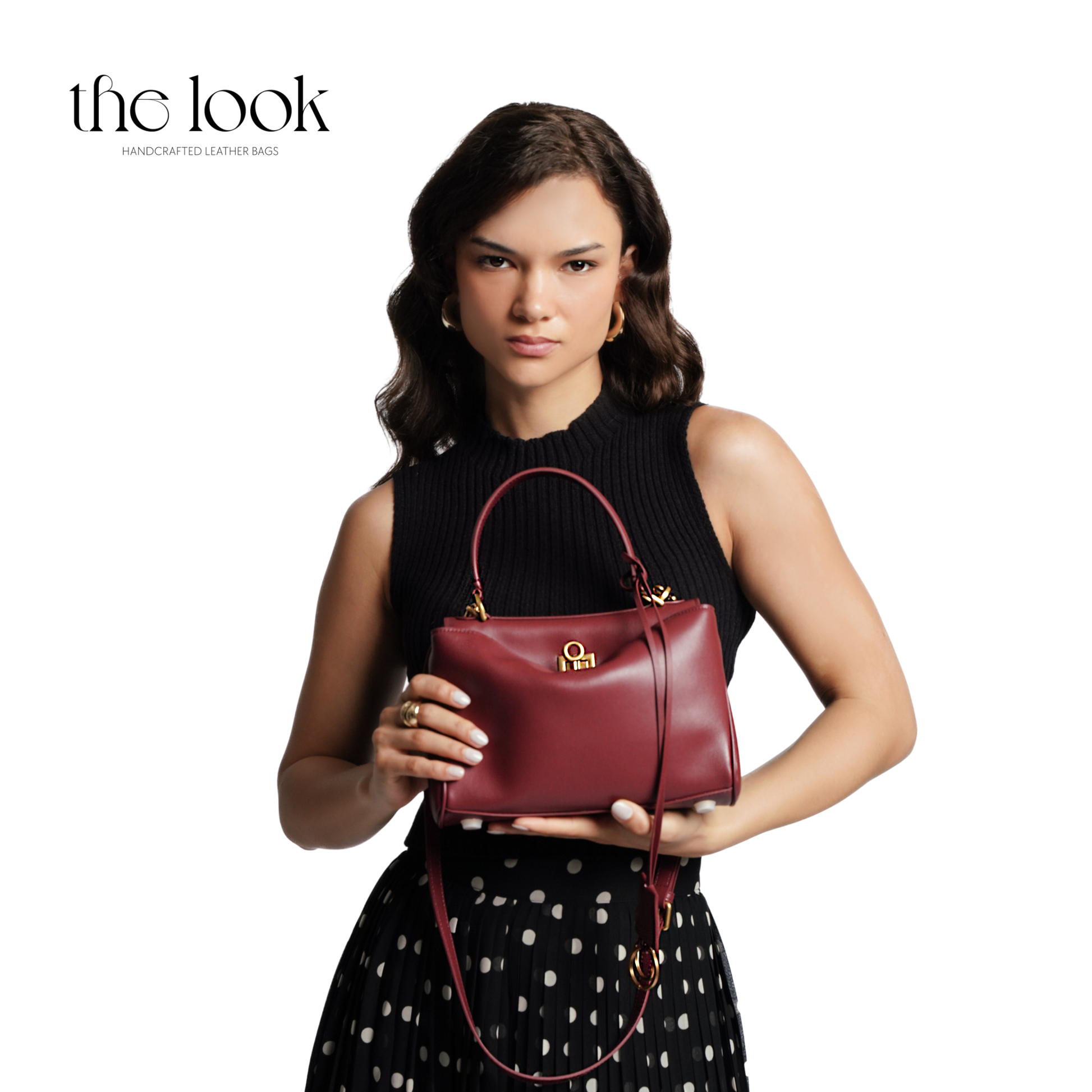 The Valen Small Satchel — genuine leather handbag, fourth colour side | The Look Officiel