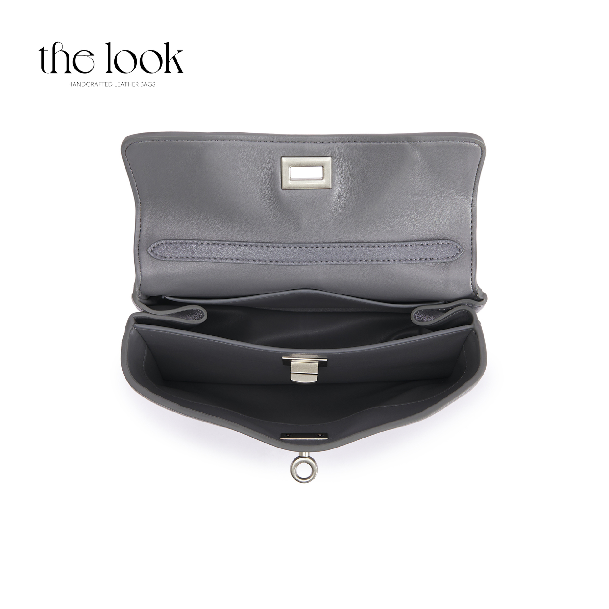 The Valen Small Satchel — genuine leather handbag, alternate colour detail | The Look Officiel