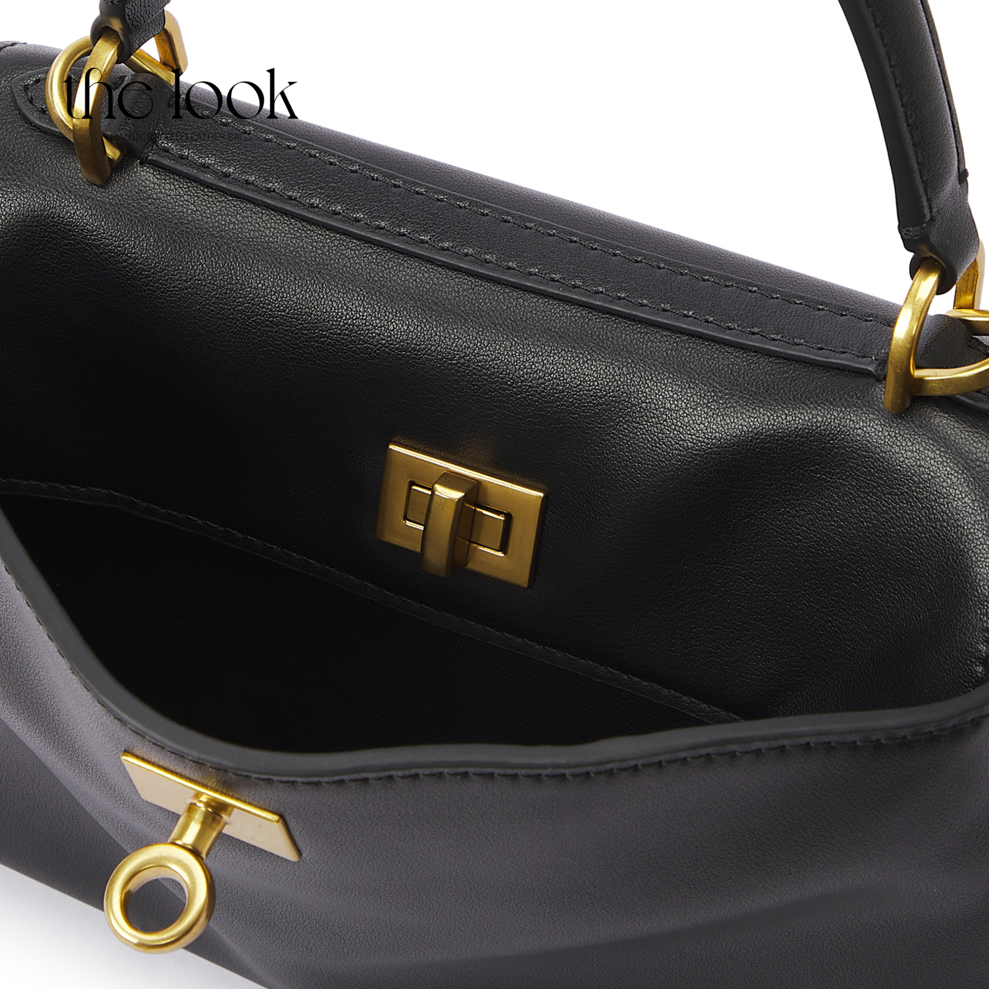 The Valen Small Satchel — genuine leather handbag, fifth colour side | The Look Officiel