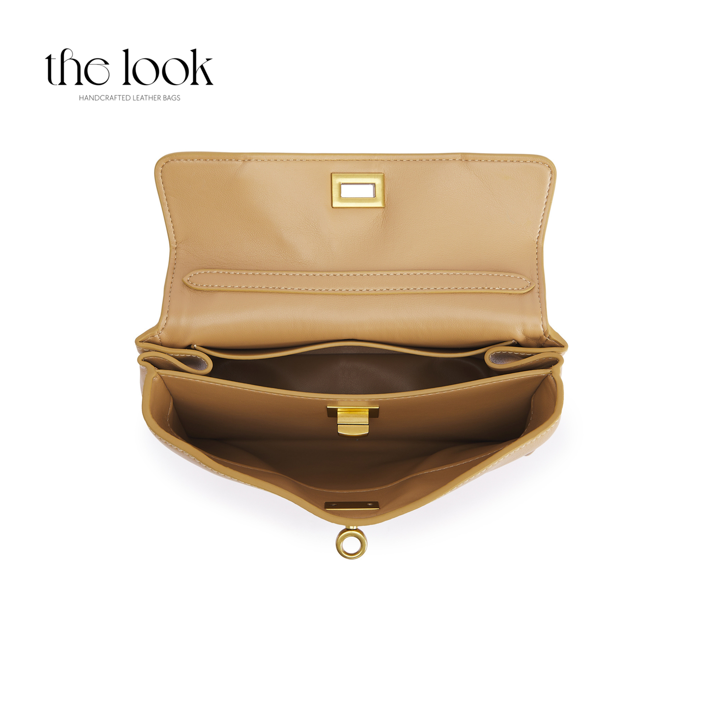 The Valen Small Satchel — genuine leather handbag, side view | The Look Officiel
