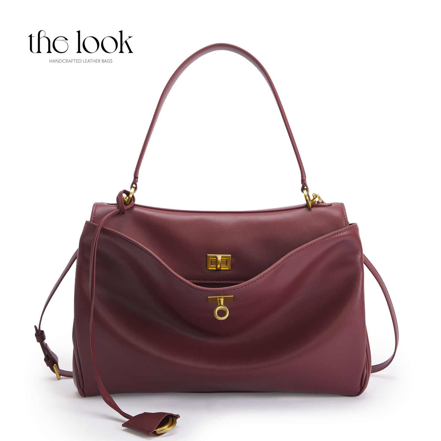 The Valen Large Satchel — genuine leather handbag, alternate colour | The Look Officiel