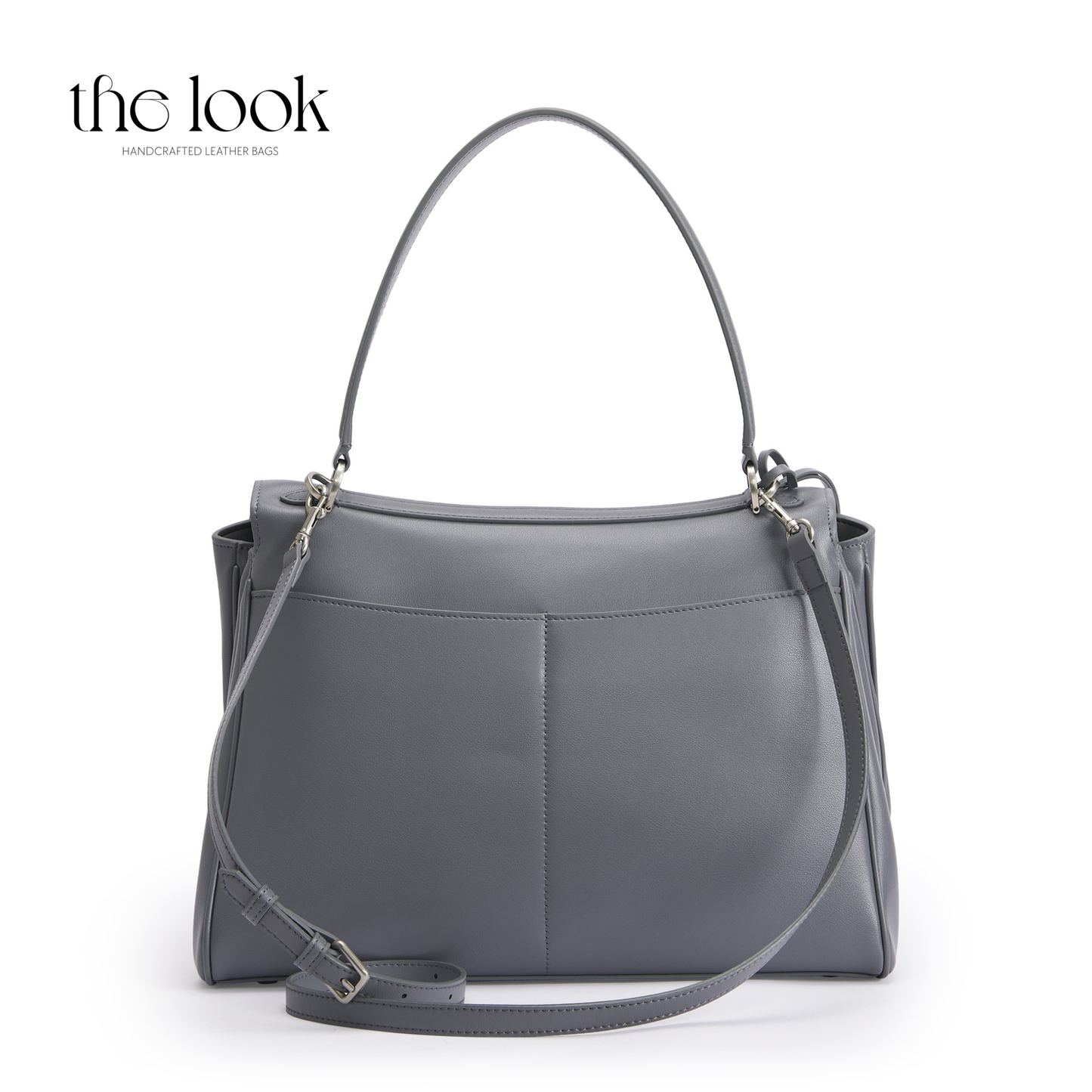 The Valen Large Satchel — genuine leather handbag, third colour angle | The Look Officiel