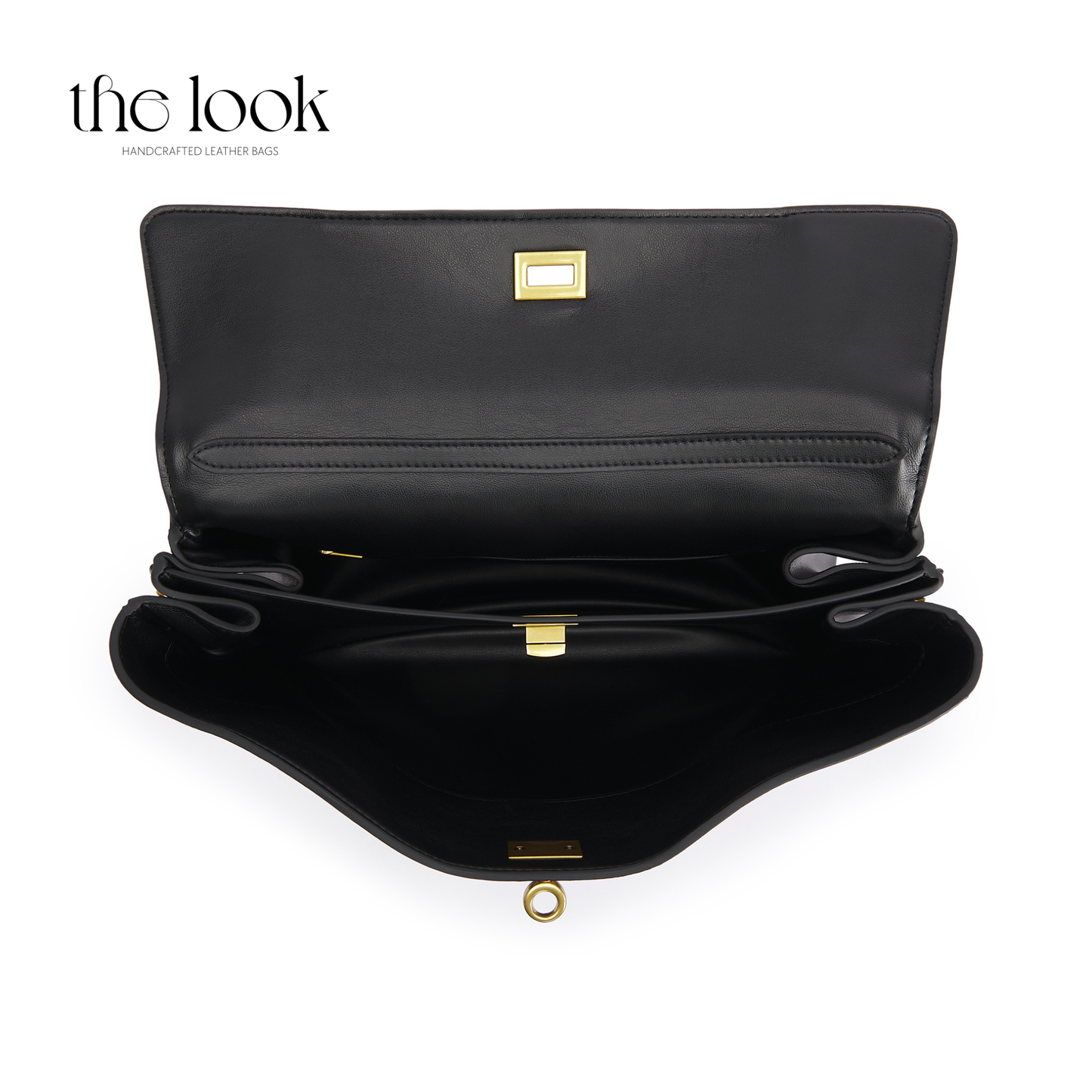 The Valen Large Satchel — genuine leather handbag, fourth colour interior | The Look Officiel