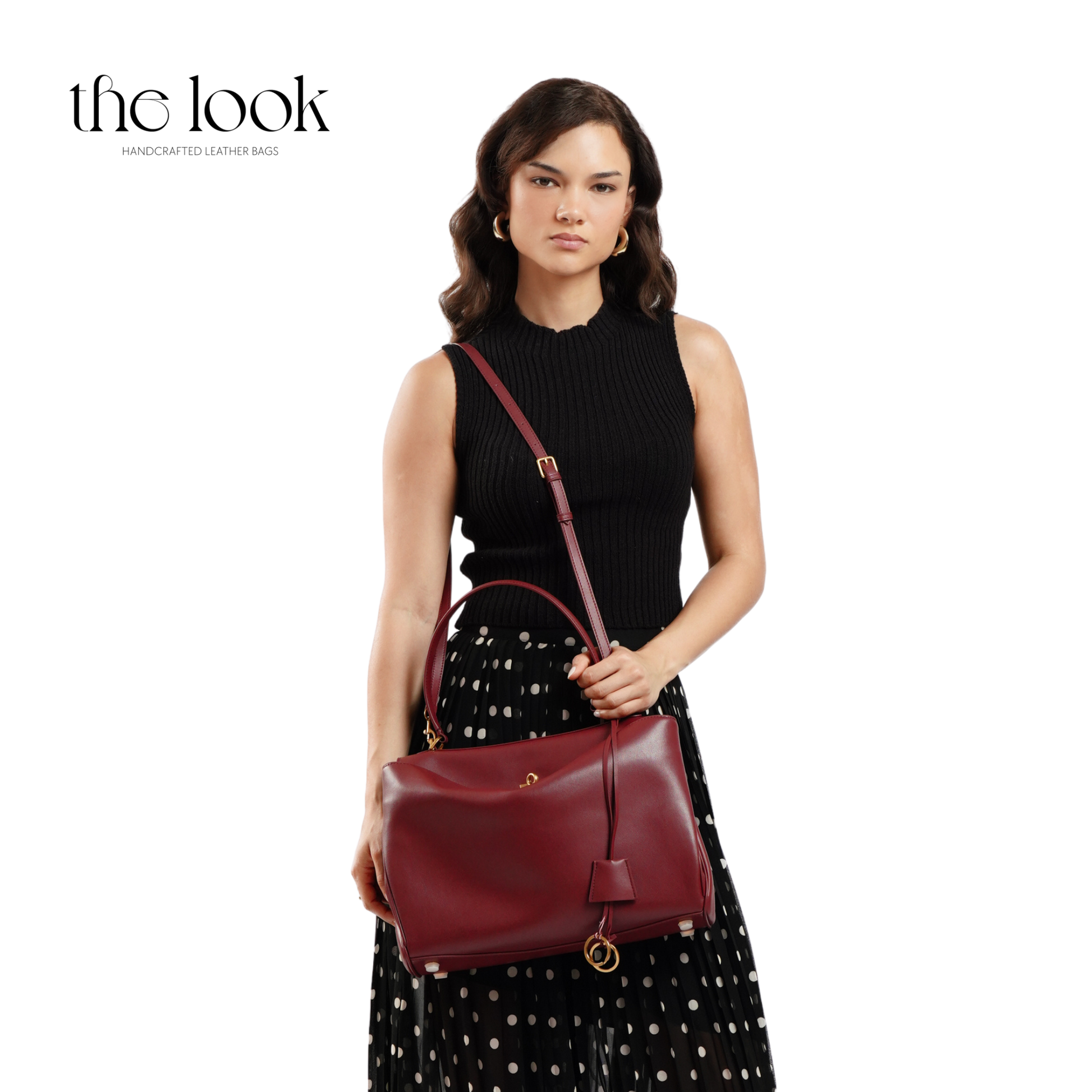 The Valen Large Satchel — genuine leather handbag, alternate colour interior | The Look Officiel