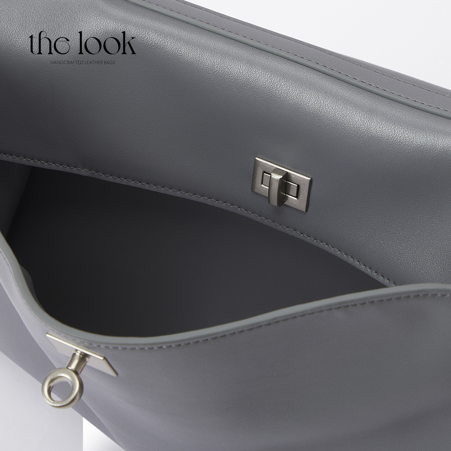 The Valen Medium Satchel — genuine leather handbag, third colour side | The Look Officiel