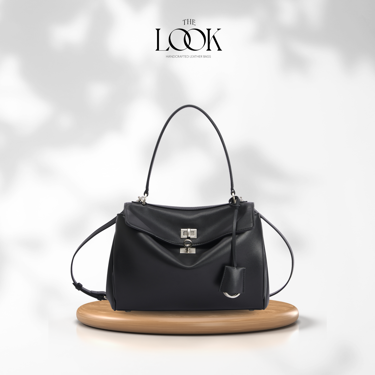 The Valen Medium Satchel — genuine leather handbag, fourth colour worn | The Look Officiel