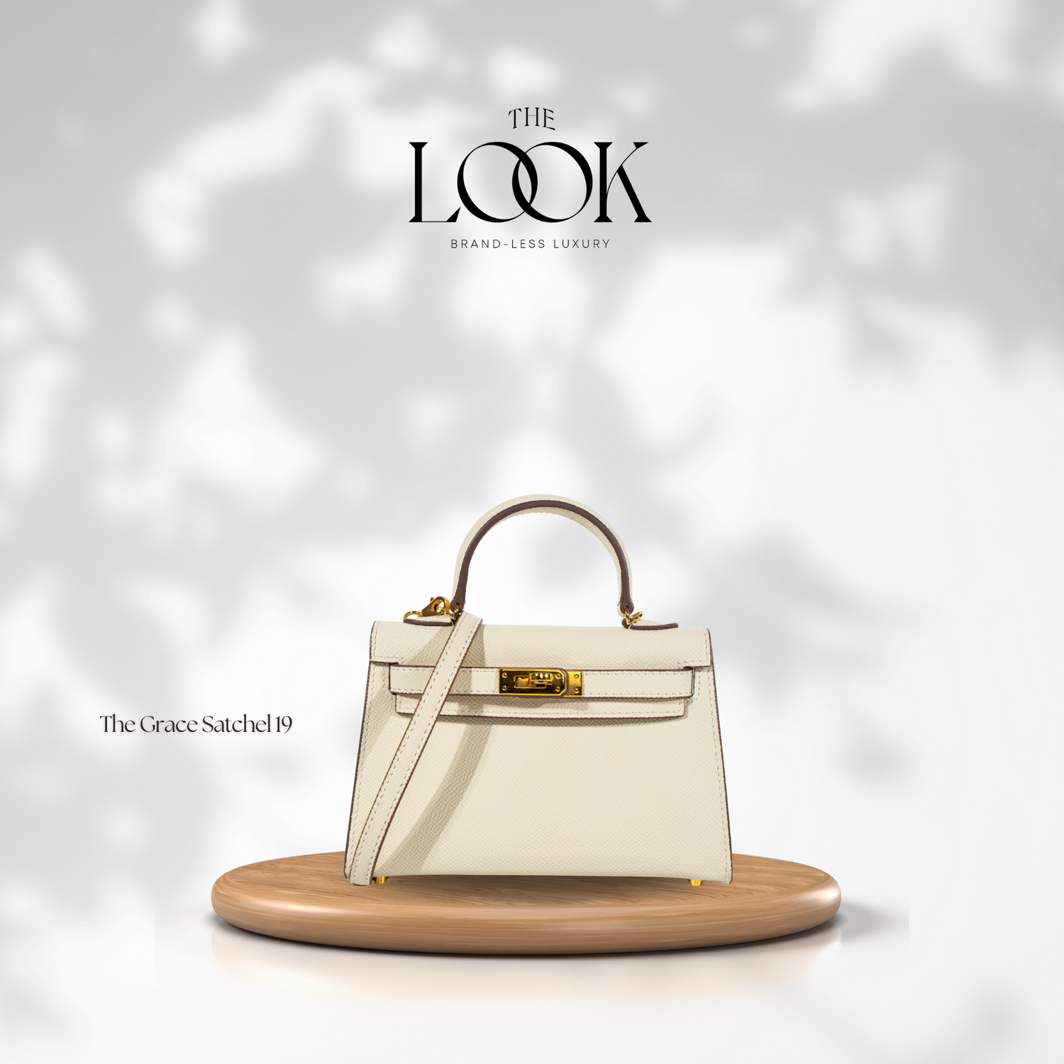 Front view of the Grace 19 mini leather satchel in cream, handcrafted by The Look Officiel in the Philippines.